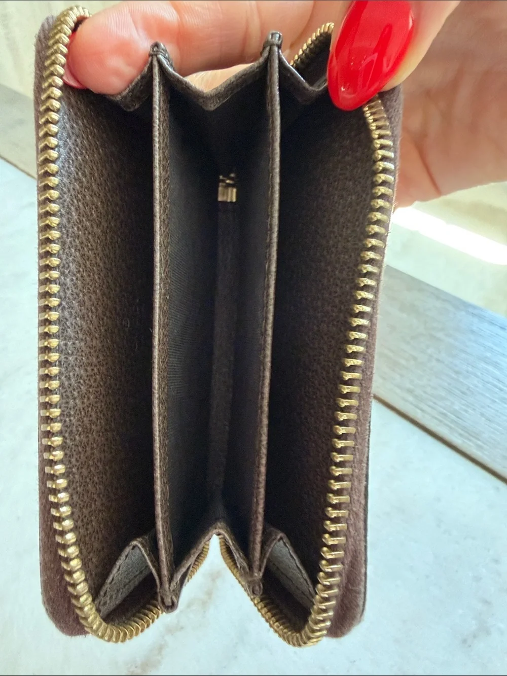 Gucci Brown GG Supreme Canvas Zip Wallet with Yellow Tiger & Pink Floral